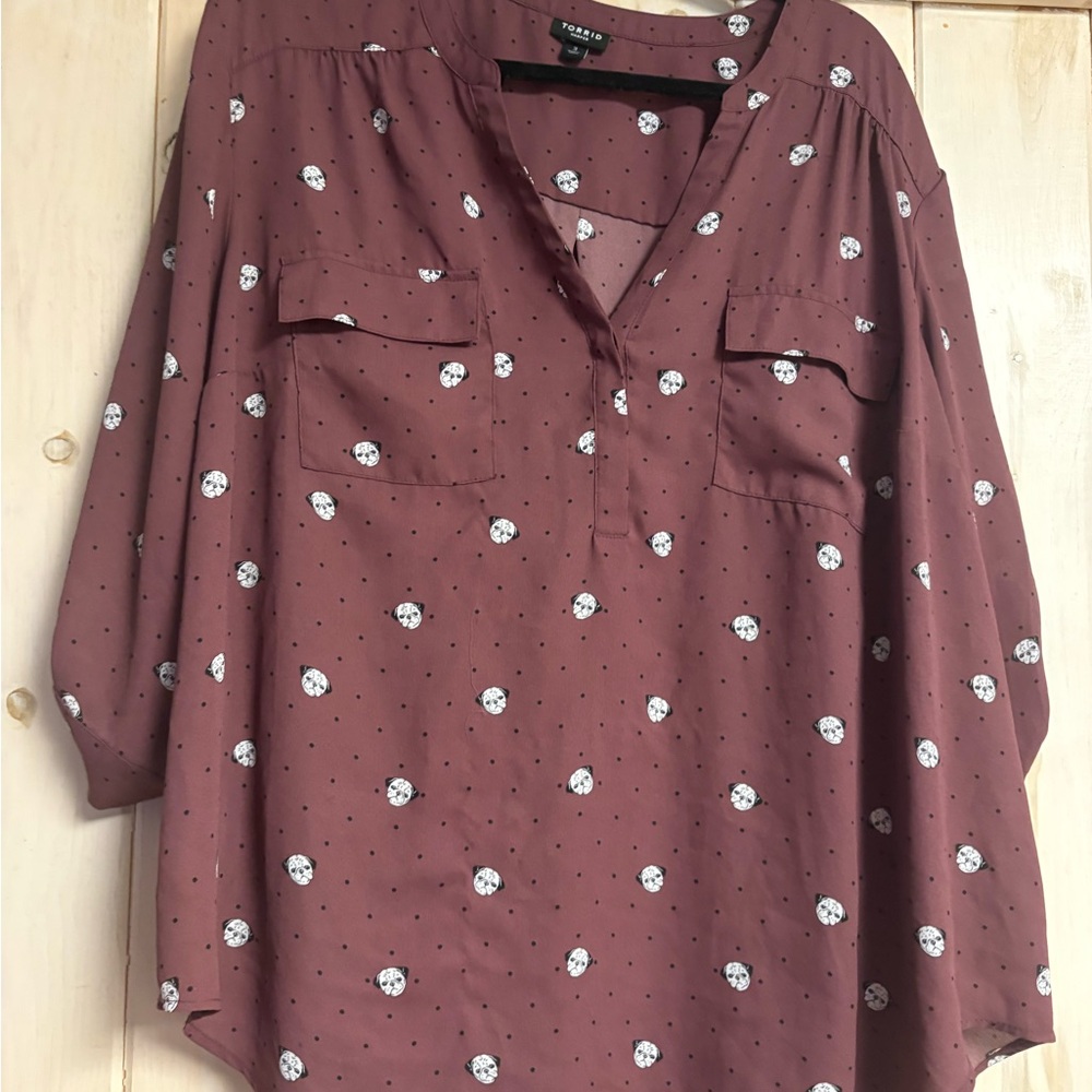 torrid pug Harper Split-Neck Blouse - image 1